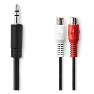 Nedis Tulp naar jack 3.5 mm kabel (m/v) | Nedis | 0.2 meter (Stereo) CAGB22250BK02 CAGP22250BK02 N010301372 - 2