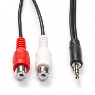 Nedis Tulp naar jack 3.5 mm kabel (m/v) | Nedis | 0.2 meter (Stereo) CAGB22250BK02 CAGP22250BK02 N010301372 - 