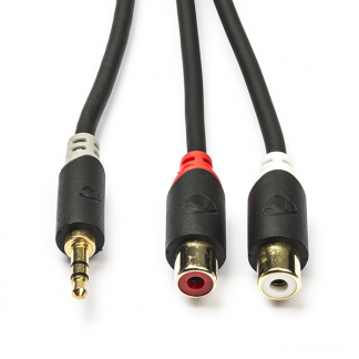 Nedis Tulp naar jack 3.5 mm kabel (m/v) - Nedis - 0.2 meter (Stereo, Verguld) CABP22250AT02 CABW22250AT02 K010301374 - 1