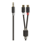 Nedis Tulp naar jack 3.5 mm kabel (m/v) - Nedis - 0.2 meter (Stereo, Verguld) CABP22250AT02 CABW22250AT02 K010301374 - 2