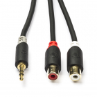 Nedis Tulp naar jack 3.5 mm kabel (m/v) - Nedis - 0.2 meter (Stereo, Verguld) CABP22250AT02 K010301374 Nedis Tulp naar jack 3.5 mm kabel (m/v) - Nedis - 0.2 meter (Stereo, Verguld) CABP22250AT02 K010301374