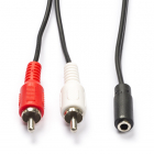 Nedis Tulp naar jack 3.5 mm kabel (v/m) | Nedis | 0.2 meter (Stereo) CAGP22255BK02 N010301387
