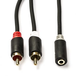 Nedis Tulp naar jack 3.5 mm kabel (v/m) | Nedis | 0.2 meter (Stereo, Verguld, 100% koper) CABP22255AT02 CABW22255AT02 K010412072 - 1
