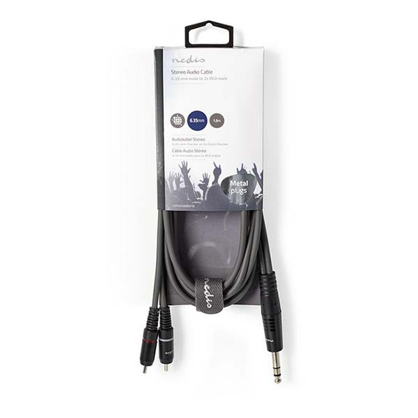 Nedis Tulp naar jack 6.35 mm kabel | M ↔ M | Nedis | 1.5 meter (Stereo, 100% koper) COTH23300GY15 N010301311 - 4