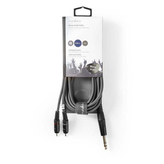 Nedis Tulp naar jack 6.35 mm kabel | Nedis | 3 meter (Stereo, 100% koper) COTH23300GY30 N010301312 - 4