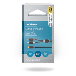 Nedis Tulp splitterkabel | V ↔ M | Nedis | 0.2 meter (Mono, Trekontlasting, Verguld) CABW24020AT02 N010302203 - 4