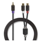 Tulp splitterkabel | V ↔ M | Nedis | 0.2 meter (Mono, Verguld)