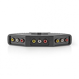 Nedis Tulp switch - Nedis - 3 poorten (Audio & video, Handmatig) VSWI2403BK N020401005