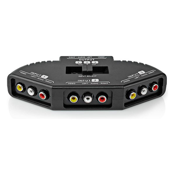 Nedis Tulp switch - Nedis - 3 poorten (Audio & video, Handmatig) VSWI2403BK N020401005 - 2