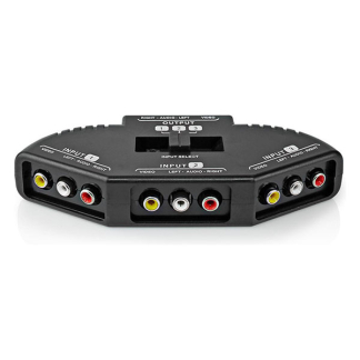 Nedis Tulp switch - Nedis - 3 poorten (Audio & video, Handmatig) VSWI2403BK N020401005 - 2