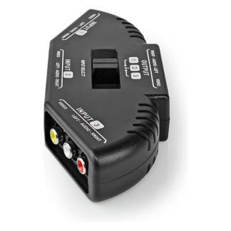 Nedis Tulp switch - Nedis - 3 poorten (Audio & video, Handmatig) VSWI2403BK N020401005 - 3