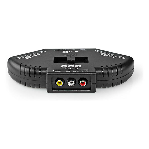 Nedis Tulp switch - Nedis - 3 poorten (Audio & video, Handmatig) VSWI2403BK N020401005 - 4