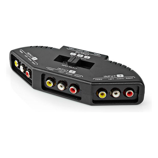 Nedis Tulp switch - Nedis - 3 poorten (Audio & video, Handmatig) VSWI2403BK N020401005 - 6