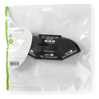 Nedis Tulp switch - Nedis - 3 poorten (Audio & video, Handmatig) VSWI2403BK N020401005 - 9