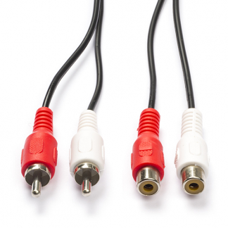 Nedis Tulp verlengkabel | Nedis | 2 meter (Stereo) CAGL24205BK20 CAGP24205BK20 N010302101 - 1