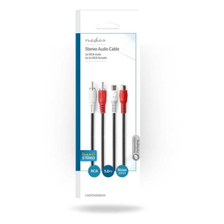 Nedis Tulp verlengkabel | Nedis | 5 meter (Stereo) CAGL24205BK50 CAGP24205BK50 N010302103 - 4