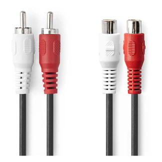 Nedis Tulp verlengkabel | V ↔ M | Nedis | 10 meter (Stereo) CAGL24205BK100 CAGP24205BK100 N010302104 - 2