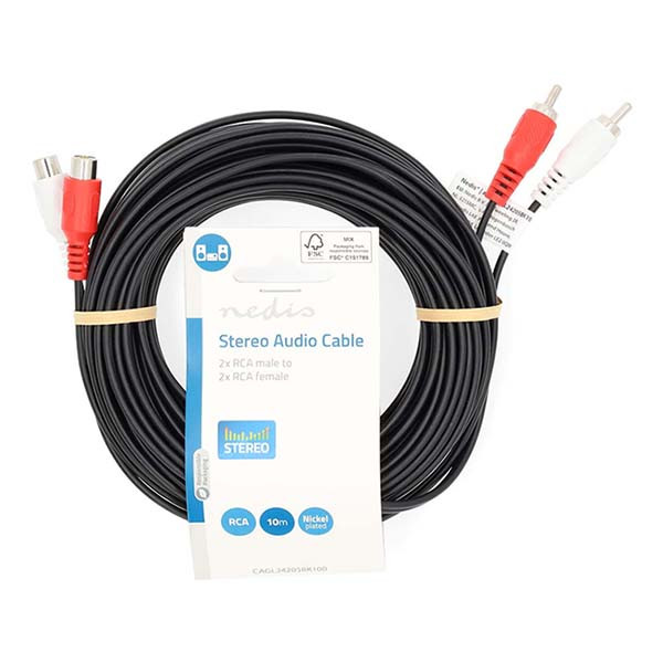 Nedis Tulp verlengkabel | V ↔ M | Nedis | 10 meter (Stereo) CAGL24205BK100 CAGP24205BK100 N010302104 - 4