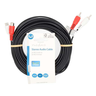 Nedis Tulp verlengkabel | V ↔ M | Nedis | 10 meter (Stereo) CAGL24205BK100 CAGP24205BK100 N010302104 - 4