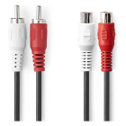 Nedis Tulp verlengkabel | V ↔ M | Nedis | 2 meter (Stereo) CAGL24205BK20 CAGP24205BK20 N010302101 - 2