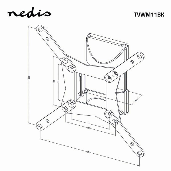 Nedis Tv beugel | Nedis | 10 tot 32 inch (Draai, zwenk en kantelbaar, Max. 30 kg) TVWM11BK K101501137 - 5
