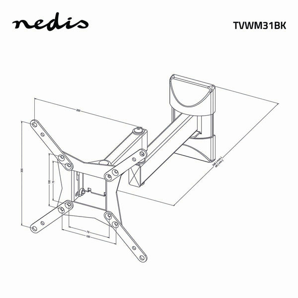 Nedis Tv beugel | Nedis | 10 tot 32 inch (Draai, zwenk en kantelbaar, Max. 30 kg) TVWM31BK N101501036 - 7