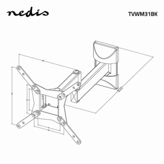 Nedis Tv beugel | Nedis | 10 tot 32 inch (Draai, zwenk en kantelbaar, Max. 30 kg) TVWM31BK N101501036 - 7
