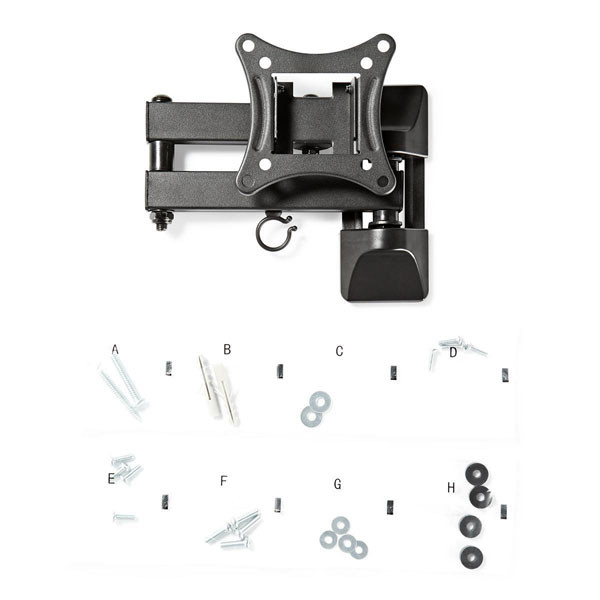 Nedis Tv beugel | Nedis | 13 tot 27 inch (Draai, zwenk en kantelbaar, Max. 15 kg) TVWM1510BK N101501022 - 4
