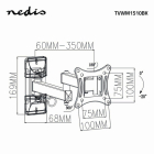 Nedis Tv beugel | Nedis | 13 tot 27 inch (Draai, zwenk en kantelbaar, Max. 15 kg) TVWM1510BK N101501022 - 6