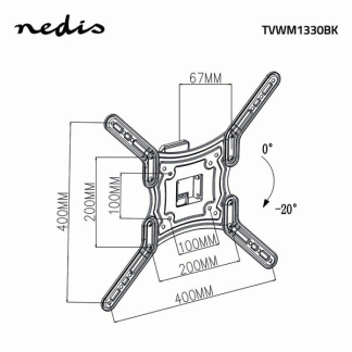 Nedis Tv beugel | Nedis | 23 tot 55 inch (Draai en kantelbaar, Max. 30 kg) TVWM1330BK N101501025 - 6