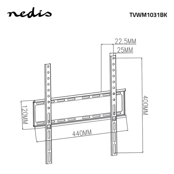 Nedis Tv beugel | Nedis | 23 tot 55 inch (Vast, Max. 35 kg) TVWM1031BK K101501121 - 5