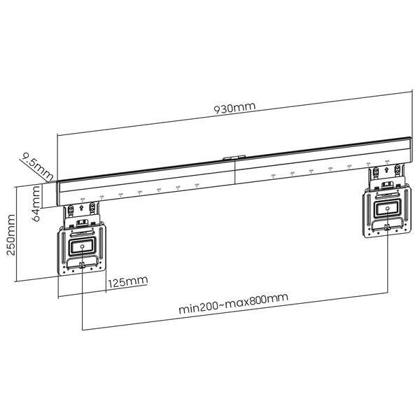 Nedis Tv beugel | Nedis | 43 tot 100 inch (Vast, Max. 75 kg) TVWM5090BK K101501215 - 6