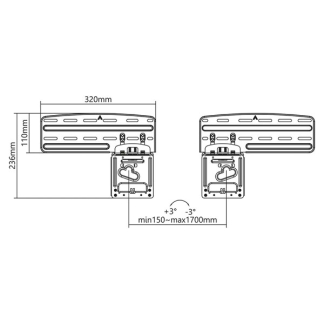 Nedis Tv beugel | Nedis | 43 tot 85 inch (Vast, Max. 60 kg) TVWM5065BK K101501216 - 7