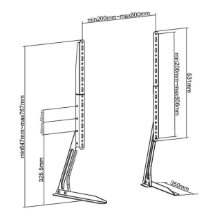 Nedis Tv standaard | Nedis | 13 tot 70 inch (Verstelbaar, Max. 50 kg) TVSM1050BK K101501191 - 6