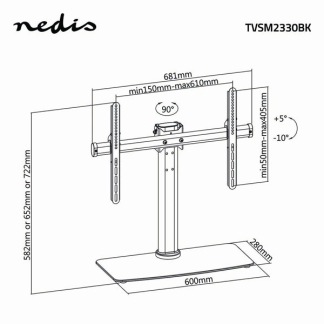 Nedis Tv standaard | Nedis | 32 tot 65 inch (Draai en kantelbaar, Verstelbaar, Max. 45 kg) TVSM2330BK N101501005 - 6