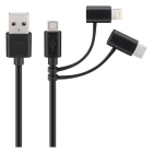 Nedis USB A ↔ USB C + Micro USB + Lightning oplaadkabel | 1 meter (USB 2.0, 100W, 480 Mbps) CCGL60620BK10 CCGP60620BK10 N010214022 - 3