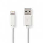 USB A - Lightning kabel - Nedis - 2 meter (Wit)