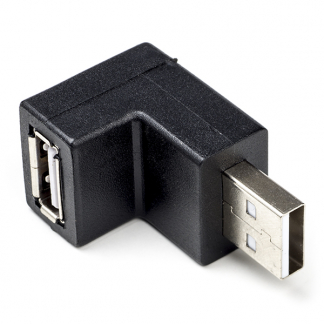 Nedis USB A 2.0 mannelijk - USB A 2.0 vrouwelijk adapter - Nedis (90° gehoekt) CCGB60930BK CCGP60930BK N050201008 - 
