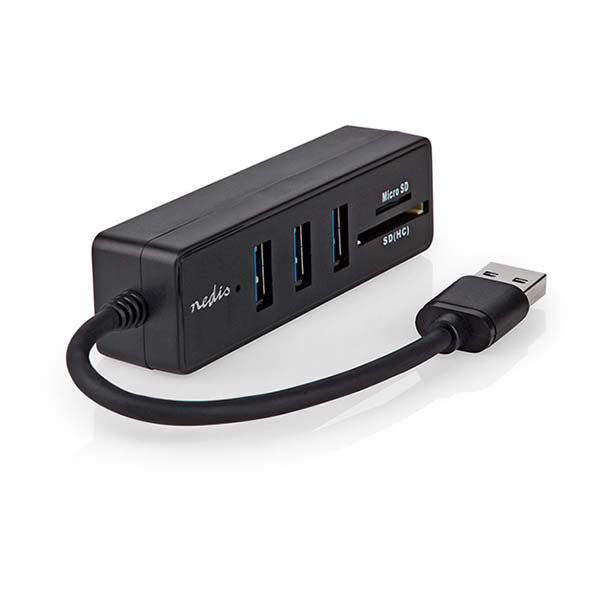 Nedis USB A hub | Nedis (USB A naar 3 x USB A, Micro-SD, SD, Busgevoed) CCGB61250BK01 K170108359 - 5
