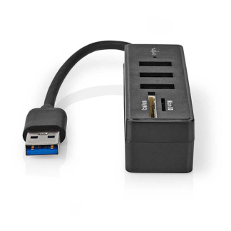 Nedis USB A hub | Nedis (USB A naar 3 x USB A, Micro-SD, SD, Busgevoed) CCGB61250BK01 K170108359 - 3
