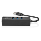 Nedis USB A hub | Nedis (USB A naar 3 x USB A, Micro-SD, SD, Busgevoed) CCGB61250BK01 K170108359 - 4