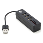 Nedis USB A hub | Nedis (USB A naar 3 x USB A, Micro-SD, SD, Busgevoed) UHUBCU2340BK K170108315