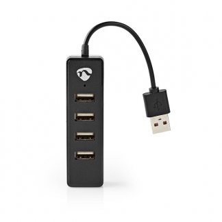 Nedis USB A hub | Nedis (USB A naar 4 x USB A, Busgevoed) UHUBU2420BK K120200058 - 1