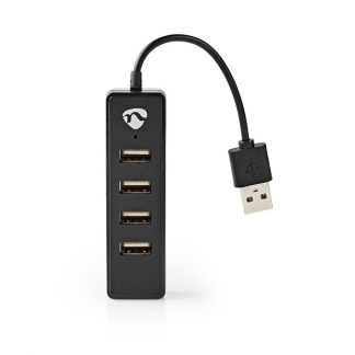 Nedis USB A hub | Nedis (USB A naar 4 x USB A, Busgevoed) UHUBU2420BK K120200058 - 