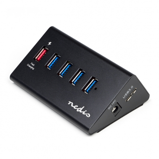 Nedis USB A hub | Nedis (USB A naar 5 x USB A, Snelladen, Externe voeding) UHUBUP3510BK K120200055 - 1