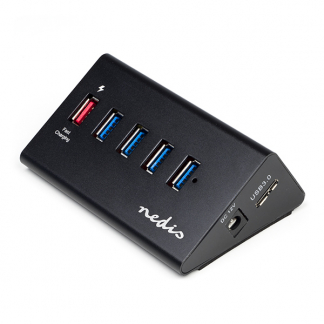 Nedis USB A hub | Nedis (USB A naar 5 x USB A, Snelladen, Externe voeding) UHUBUP3510BK K120200055 - 