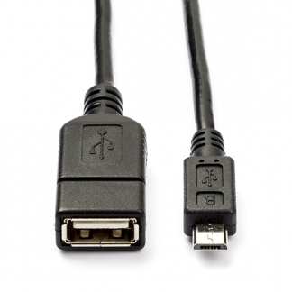 Nedis USB A naar Micro USB kabel | 0.2 meter | USB 2.0 (OTG, 100% koper, Zwart) CCGB60515BK02 CCGP60515BK02 N010201067 - 