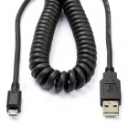 USB A naar Micro USB kabel | 0.2 tot 2 meter | USB 2.0 (Spiraal, Zwart)