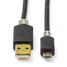 Nedis USB A naar Micro USB kabel | 1 meter | USB 2.0 (100% koper, Antraciet) CCBP60500AT10 K010214087 Nedis USB A naar Micro USB kabel | 1 meter | USB 2.0 (100% koper, Antraciet) CCBP60500AT10 K010214087