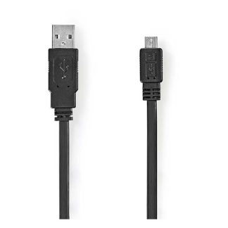 Nedis USB A naar Micro USB kabel | 1 meter | USB 2.0 (480 Mbps, 100% koper, Plat, Zwart) CCGL60410BK10 CCGP60410BK10 N010201082 - 2